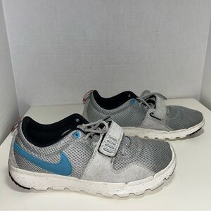 Nike 2015 SB Trainerendor Suede Mesh Base Gray Vivid Blue Athletic Sneaker